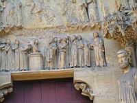 Reims - Cathedrale - Porche nord, Portail des saints, Bapteme de Clovis